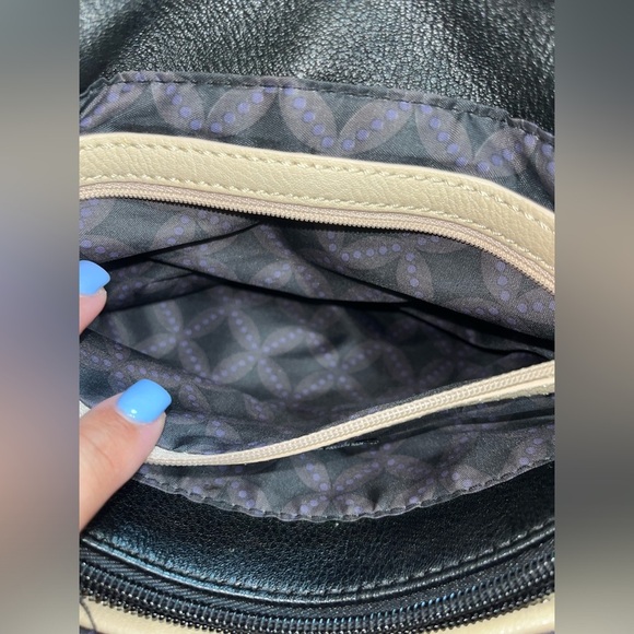 Franco Sarto Soft Leather with Chain, Creamy Tan and Black, Purse Tote - Picture 6 of 16